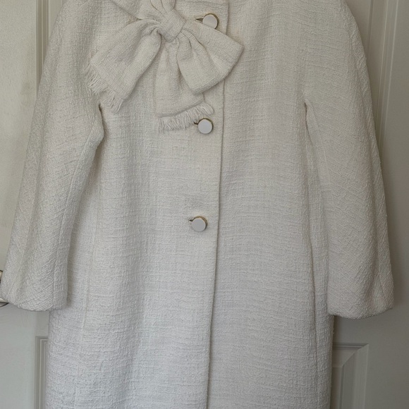 Kate Spade Dorothy Bow-front Tweed Bracelet-sleeve Coat White Size 6 $548 USD - Picture 5 of 8